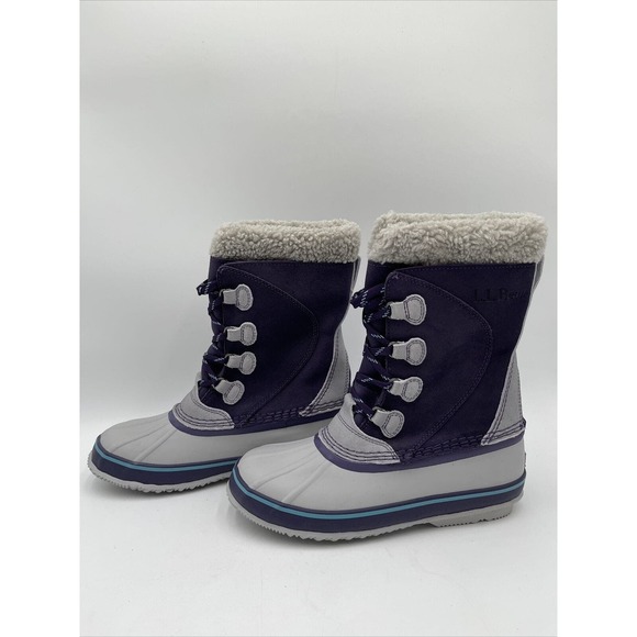 Women's L.L.Bean Snow Boots, Suede Purple Night/Pewter Size 8M - Picture 3 of 5
